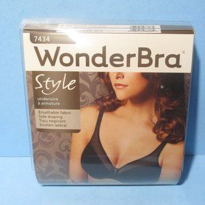 Wonderbra 7434 Black Underwire With Breathable Fabric & Side Shaping Size 38 C